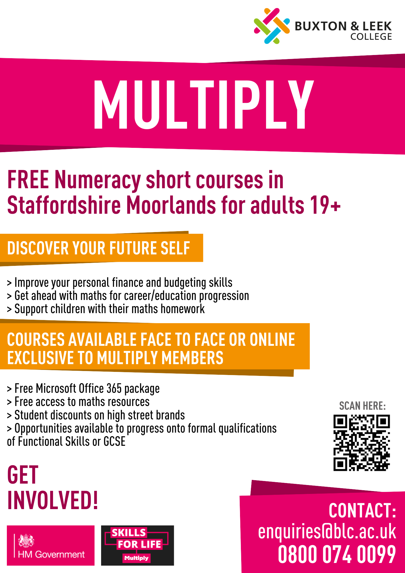 Improve your numeracy skills for free with Multiply at Buxton & Leek  College - Buxton & Leek College